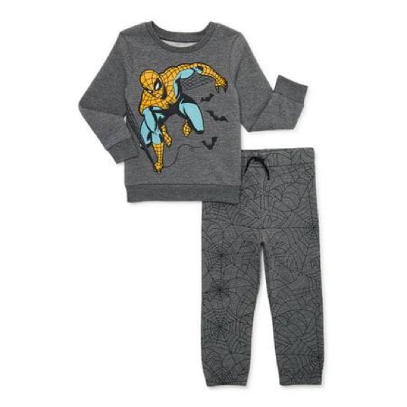 Marvel Other - NWT Marvel Spiderman Halloween gray sweatshirt sweatpants sets